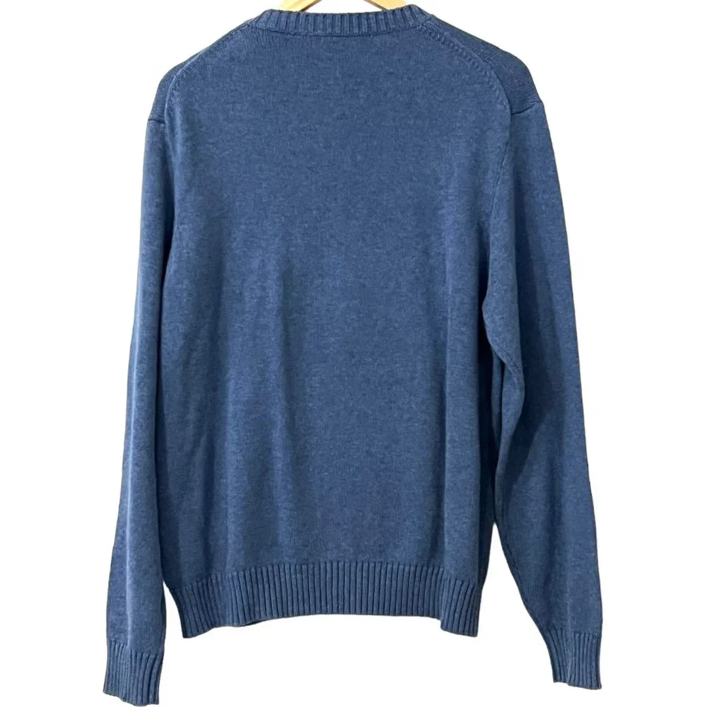 J. Crew Men's Sweater Knit Yale Blue Embroidered Size L Crewneck Pullover